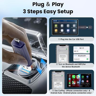 Wired To Wireless Adapter Carplay & Android Auto 2 in 1 Dongle Mini SEPro Ai Box Fast Connection
