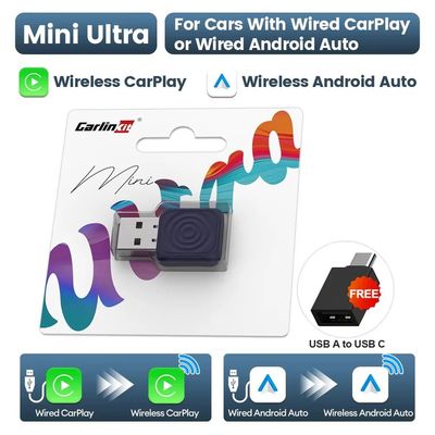 5.8GHz WiFi Carlink Kit Fast Speed Carplay Android Auto Adapter Wireless Multimedia Ai Smart Box