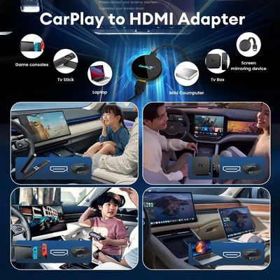 Wireless Adapter Carplay Android Auto to Hdmi Video Input Conversion Box Compatible with CarPlay Wired Cars