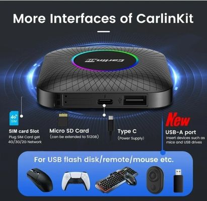 Wireless Adapter CarPlay Android Auto AI Box Android 13 SM6225 128GB FOTA Upgrade SIM TF Ai Box