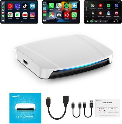 Wireless Adapter Carplay & Android Auto  Ai Box Multi Media TBox UHD SDM660 Android 13 8Gb 128Gb Dongle for Netflix
