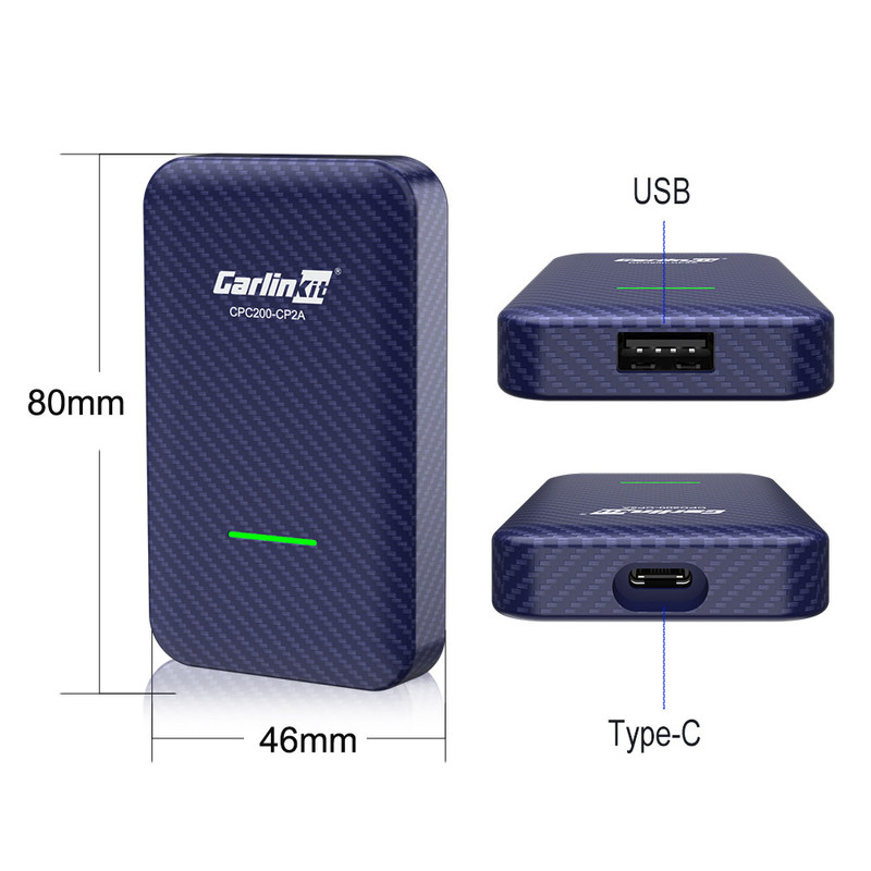 2 In 1 Wired to Wireless Adapter Carplay Android Auto With Wired CarPlay USB Plug And Play