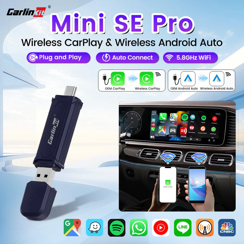 2 In 1 Wireless Carplay And Android Auto Adapter USB Carplay Carlinkit Ai Box