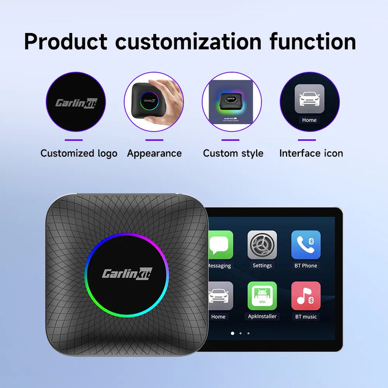 Multi Media USB Ai Box Wireless Adapter Carplay Android 13.0 Built In Wired Carplay Car