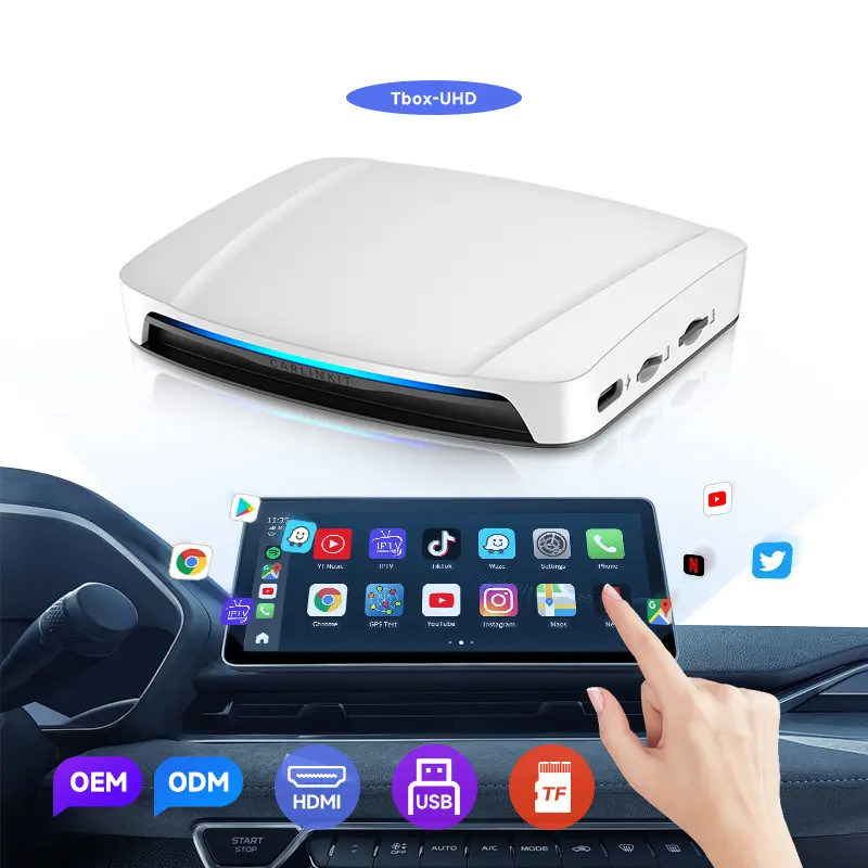 Tbox UHD Android 13 Wireless Adapter CarPlay AI Box 4K HD Video Output Online Video FOTA UHD TVBox SM6225 4Gb